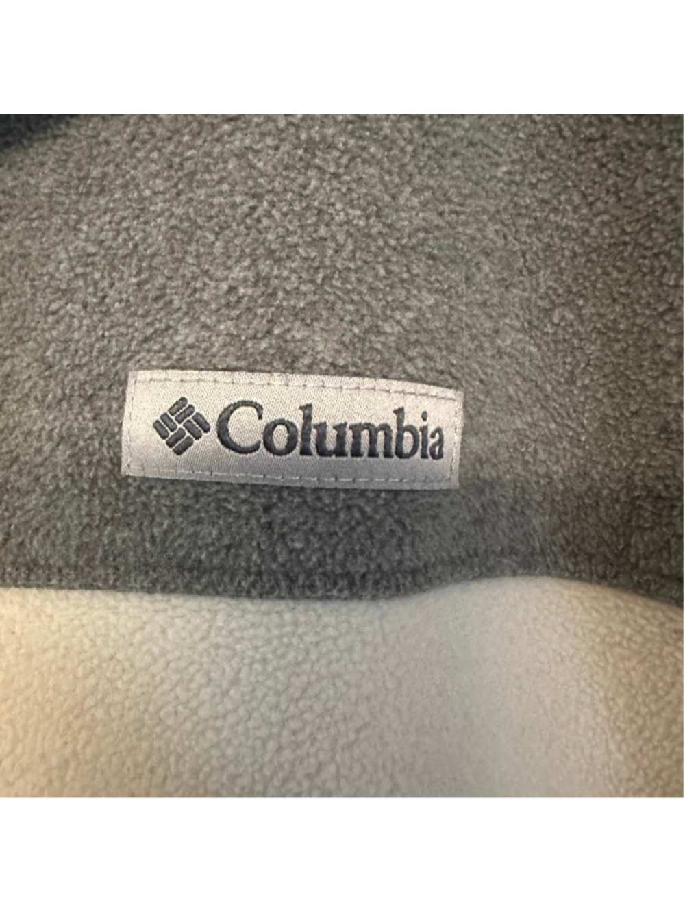 Columbia Gray Off-white Fleece Sweatshirt size XXL 1/4 button pullover - Picture 4 of 7